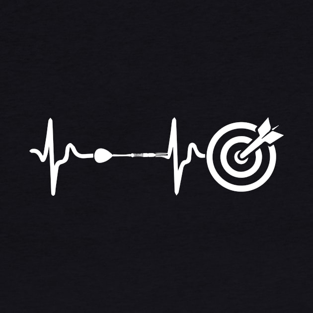 I Love Darts - Lifeline Heartbeat T-Shirt by biNutz